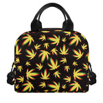Trippy Weed Leaf Pattern Print Insulated Lunch Bag