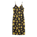 Trippy Weed Leaf Pattern Print Jersey Midi Cami Dress