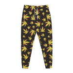 Trippy Weed Leaf Pattern Print Jogger Pants
