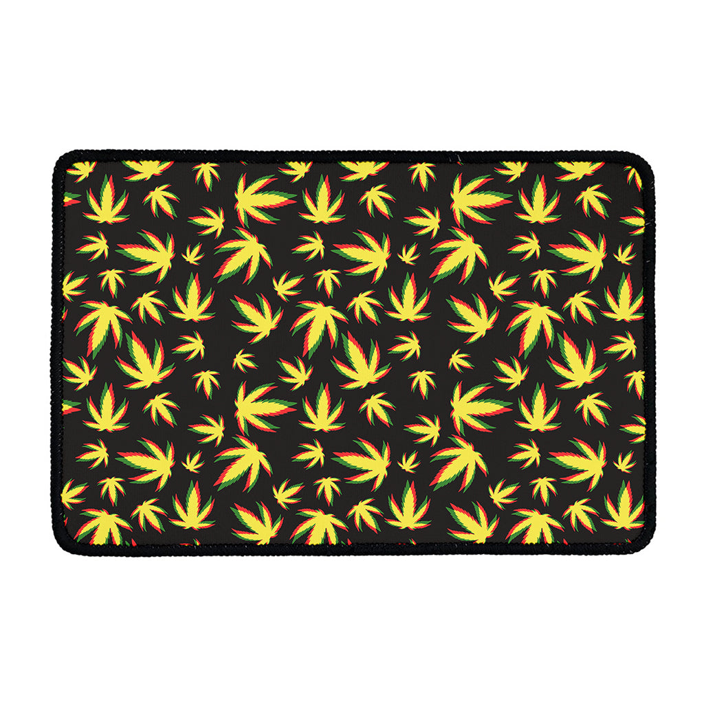 Trippy Weed Leaf Pattern Print Kitchen Mat