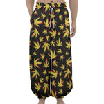 Trippy Weed Leaf Pattern Print Lantern Pants