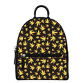 Trippy Weed Leaf Pattern Print Leather Backpack