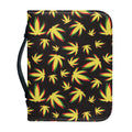 Trippy Weed Leaf Pattern Print Leather Bible Cover