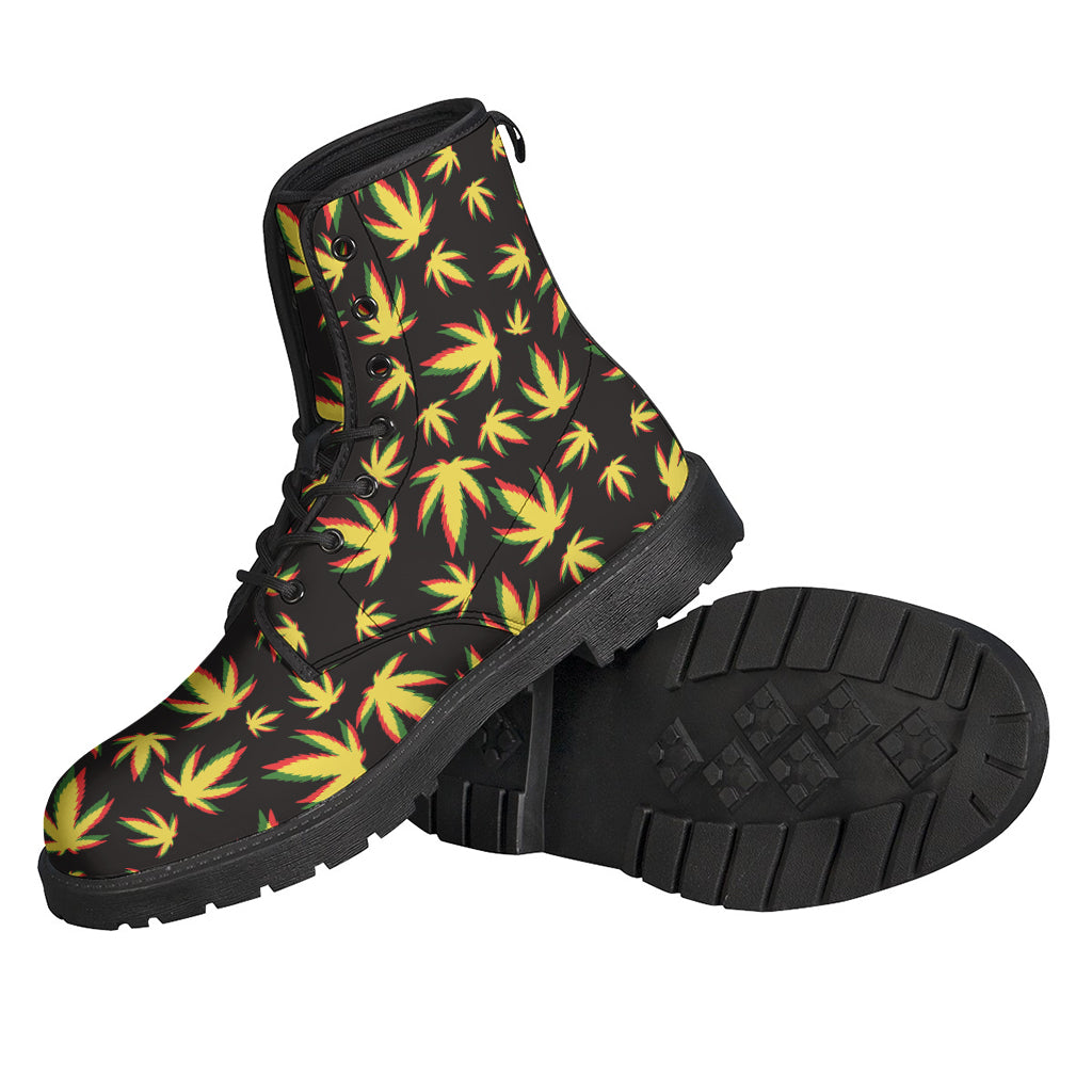 Trippy Weed Leaf Pattern Print Backpack