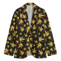 Trippy Weed Leaf Pattern Print Men's Blazer