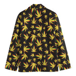 Trippy Weed Leaf Pattern Print Men's Blazer