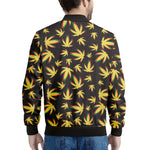 Trippy Weed Leaf Pattern Print Men's Bomber Jacket