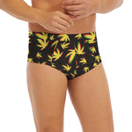 Trippy Weed Leaf Pattern Print Men's Briefs