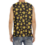 Trippy Weed Leaf Pattern Print Men's Fitness Tank Top