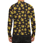 Trippy Weed Leaf Pattern Print Men's Long Sleeve Rash Guard