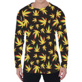 Trippy Weed Leaf Pattern Print Men's Long Sleeve T-Shirt