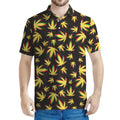 Trippy Weed Leaf Pattern Print Men's Polo Shirt