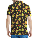 Trippy Weed Leaf Pattern Print Men's Polo Shirt