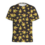 Trippy Weed Leaf Pattern Print Men's Sports T-Shirt