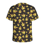 Trippy Weed Leaf Pattern Print Men's Sports T-Shirt