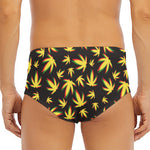 Trippy Weed Leaf Pattern Print Men's Triangle Swim Briefs