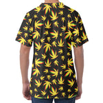 Trippy Weed Leaf Pattern Print Men's Velvet T-Shirt
