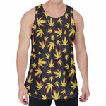 Trippy Weed Leaf Pattern Print Men's Velvet Tank Top