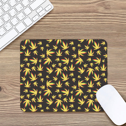 Trippy Weed Leaf Pattern Print Mouse Pad