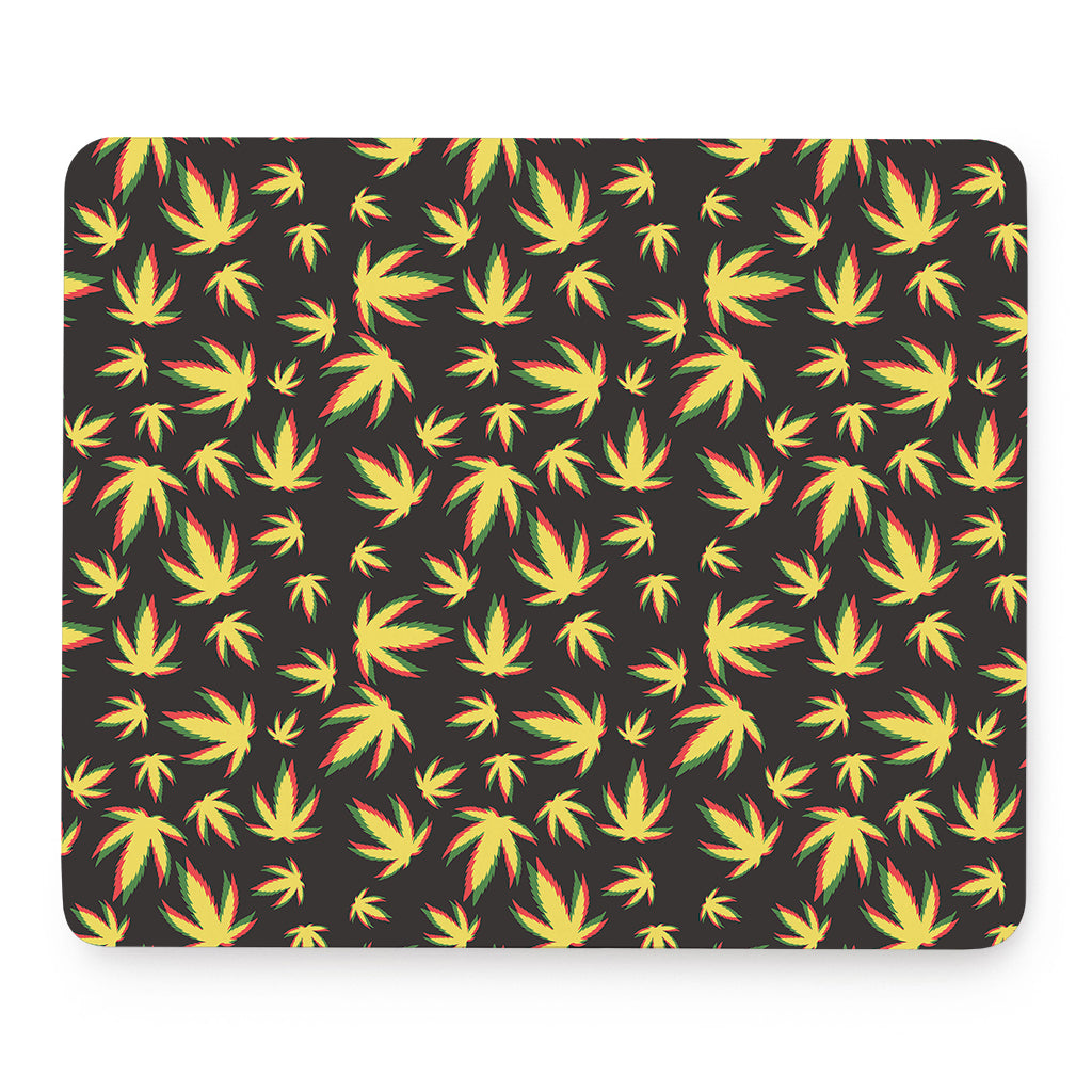 Trippy Weed Leaf Pattern Print Mouse Pad