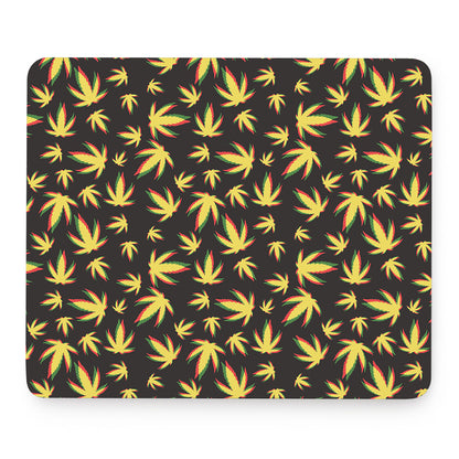 Trippy Weed Leaf Pattern Print Mouse Pad