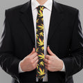 Trippy Weed Leaf Pattern Print Necktie
