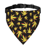 Trippy Weed Leaf Pattern Print Over The Collar Dog Bandana