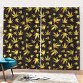 Trippy Weed Leaf Pattern Print Pencil Pleat Curtains