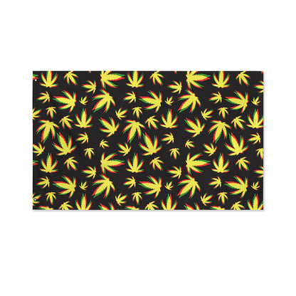 Trippy Weed Leaf Pattern Print Polyester Flag