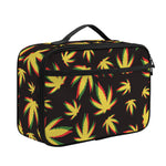 Trippy Weed Leaf Pattern Print Portable Lunch Bag