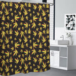 Trippy Weed Leaf Pattern Print Premium Shower Curtain