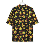 Trippy Weed Leaf Pattern Print Rayon Hawaiian Shirt