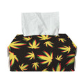 Trippy Weed Leaf Pattern Print Rectangle Tissue Box Cover