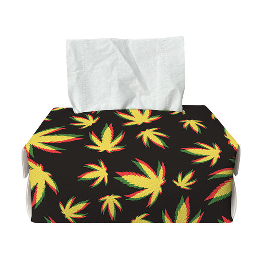Trippy Weed Leaf Pattern Print Rectangle Tissue Box Cover