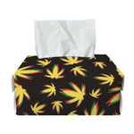 Trippy Weed Leaf Pattern Print Rectangle Tissue Box Cover