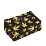 Trippy Weed Leaf Pattern Print Rectangle Tissue Box Cover