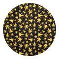Trippy Weed Leaf Pattern Print Round Blanket