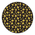 Trippy Weed Leaf Pattern Print Round Floor Mat