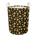 Trippy Weed Leaf Pattern Print Round Laundry Basket