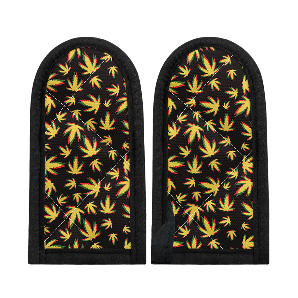 Trippy Weed Leaf Pattern Print Skillet Handle Cover