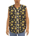 Trippy Weed Leaf Pattern Print Sleeveless Baseball Jersey