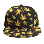 Trippy Weed Leaf Pattern Print Snapback Cap