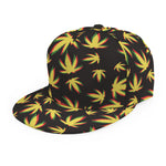 Trippy Weed Leaf Pattern Print Snapback Cap