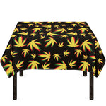 Trippy Weed Leaf Pattern Print Tablecloth
