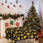 Trippy Weed Leaf Pattern Print Tablecloth