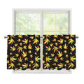 Trippy Weed Leaf Pattern Print Tier Curtains