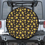Trippy Weed Leaf Pattern Print Tire Cover
