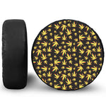 Trippy Weed Leaf Pattern Print Tire Cover