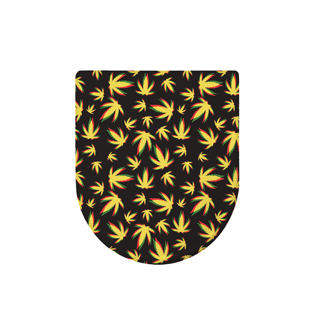Trippy Weed Leaf Pattern Print Toilet Lid Cover