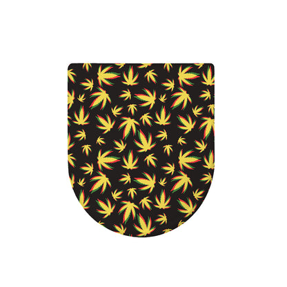 Trippy Weed Leaf Pattern Print Toilet Lid Cover